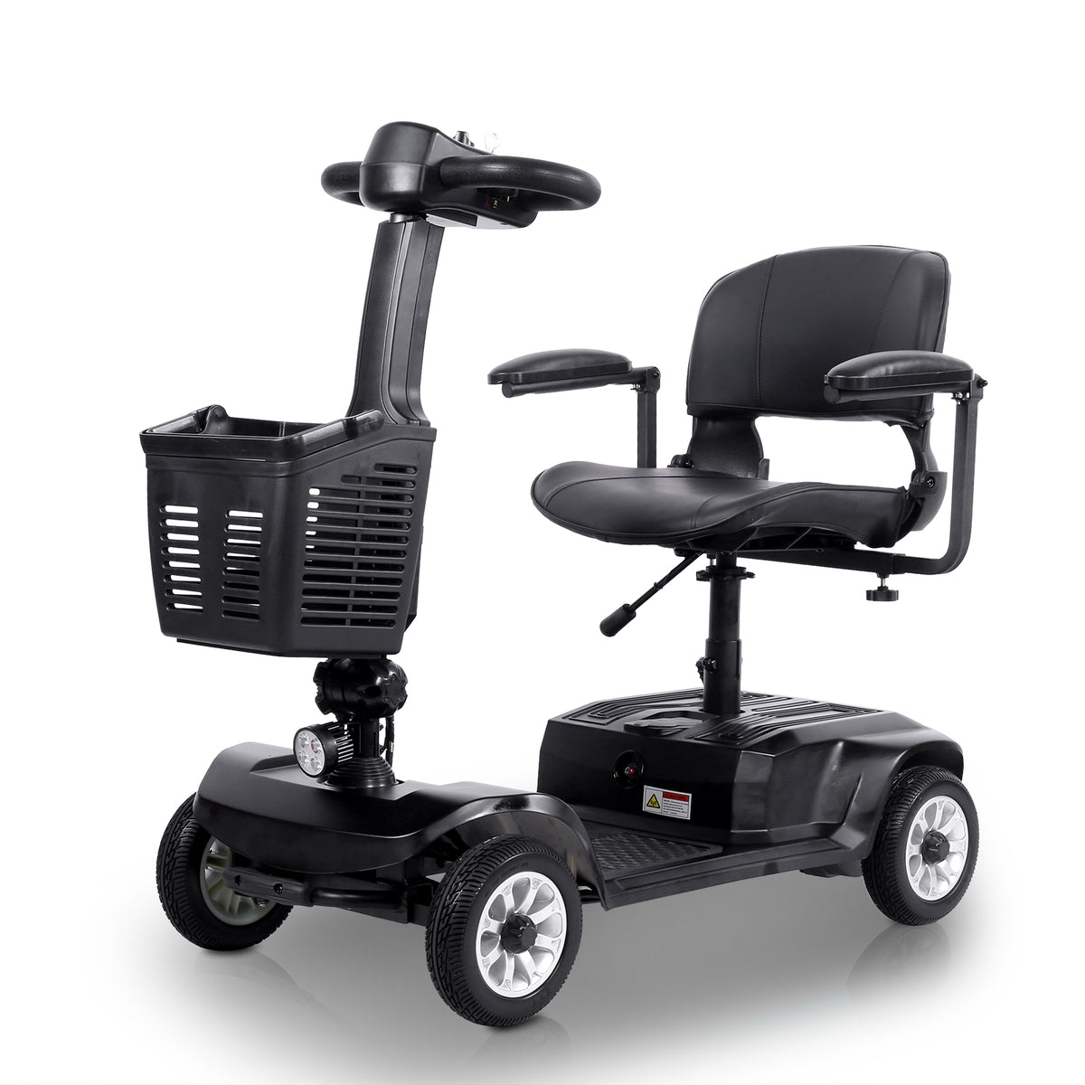 FoldScoot FS-C1 black 4-wheel mobility scooter with padded seat