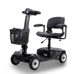 FoldScoot FS-C1 black 4-wheel mobility scooter with padded seat
