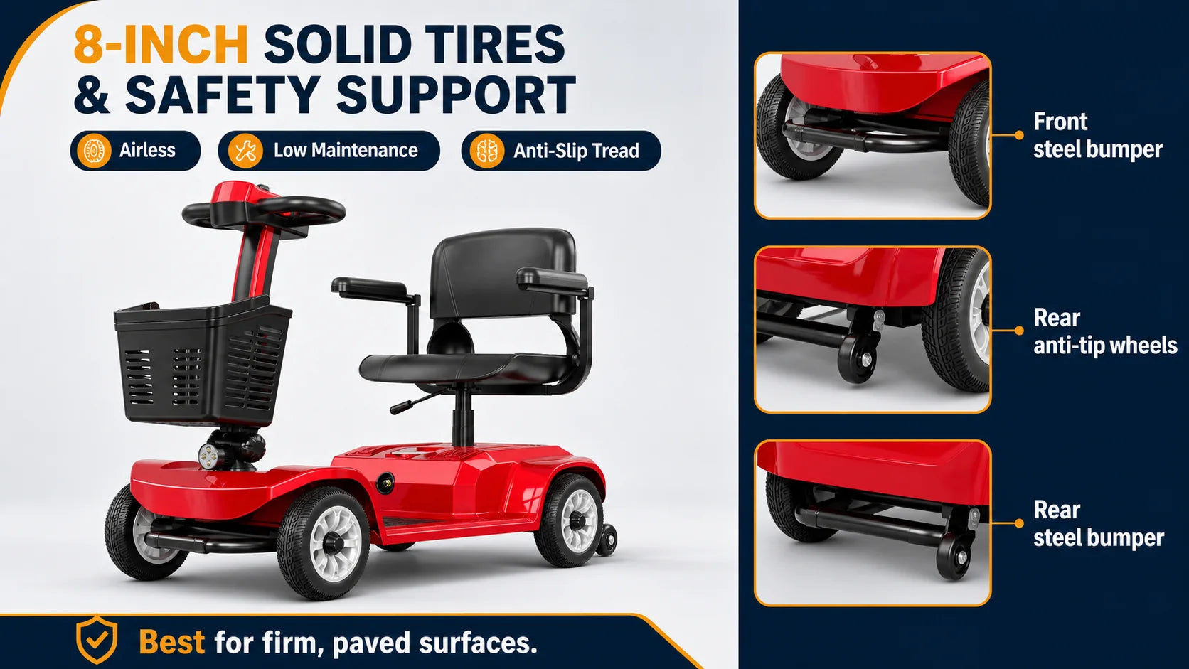 FoldScoot FS-TRAVEL20 4-Wheel Mobility Scooter, 12.4-Mile Range product details