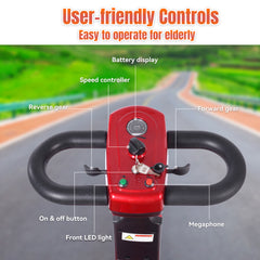 FoldScoot FS-C2 adjustable controls and LED headlight