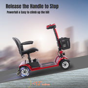 FoldScoot FS-M1 electromagnetic braking and incline illustration