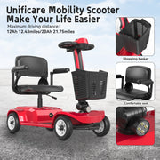 FoldScoot FS-TRAVEL20 seat basket and headlight feature overview