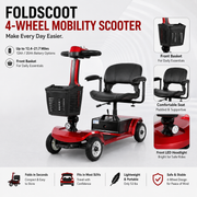 FoldScoot FS-M1 4-Wheel Mobility Scooter for Seniors and Adults