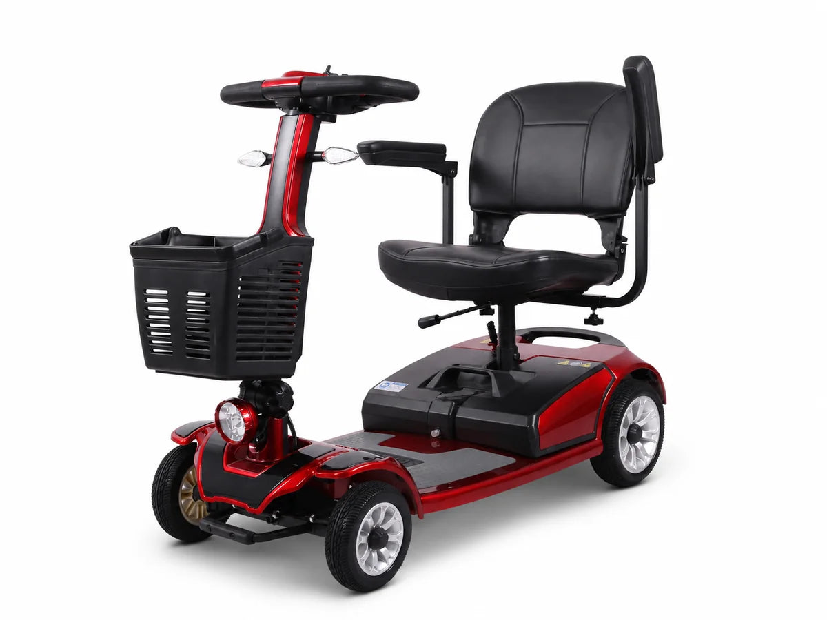 FoldScoot FS-C3 mobility scooter with padded swivel seat and flip-up armrests