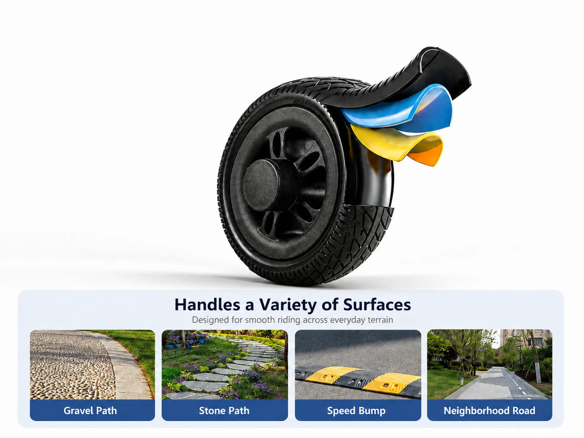 FoldScoot FS-T3 solid tire design for everyday paved surfaces