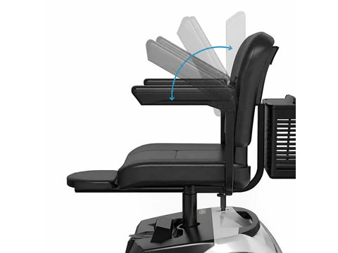 Mobility scooter with flip-up armrests