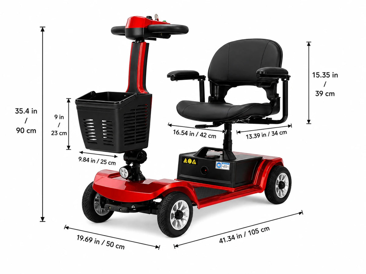 FoldScoot FS-C2 4-Wheel Comfort Mobility Scooters dimensions 2
