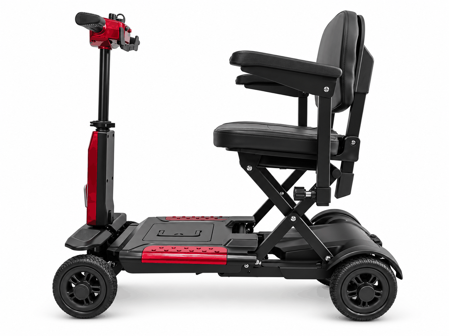 FoldScoot FS-T2 mobility scooter folding process from open to compact positio