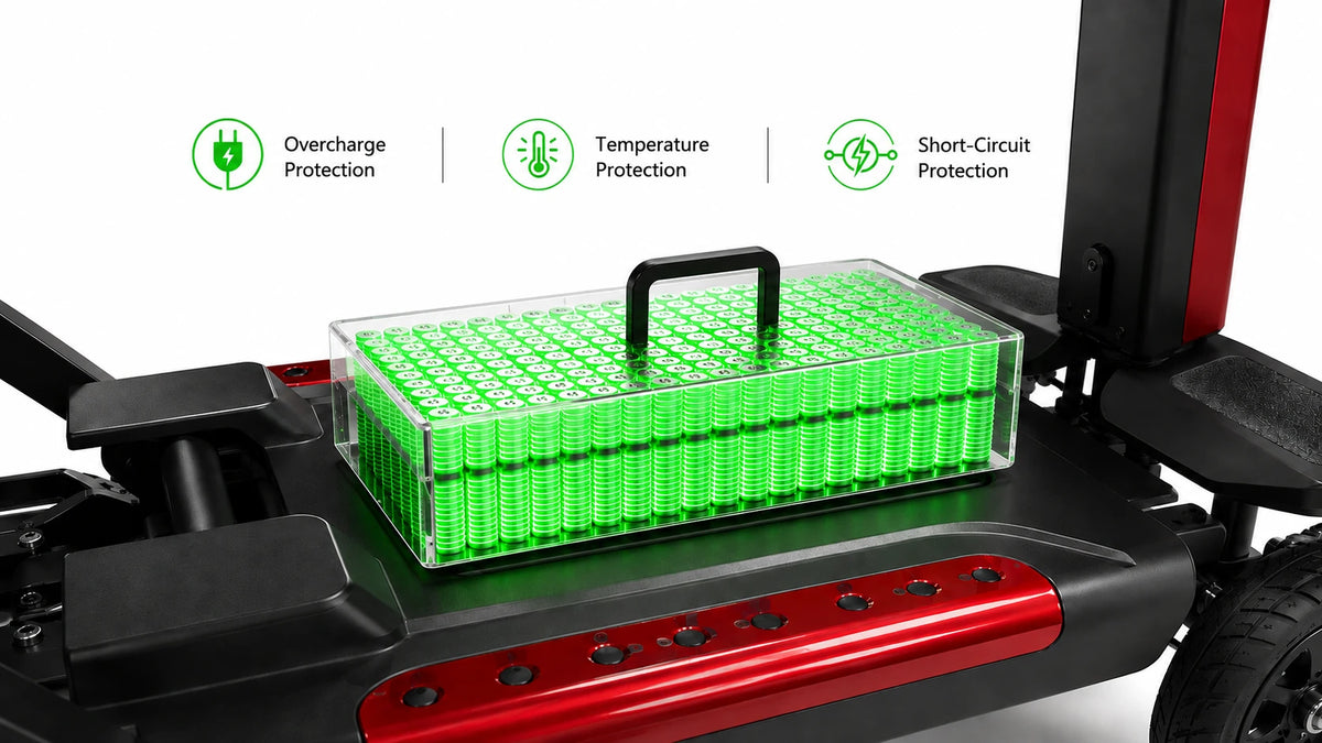 FoldScoot 24V battery system with built-in safety protection