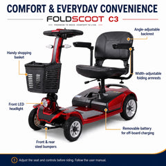 FoldScoot FS-C3 4-wheel comfort mobility scooter - product image 11