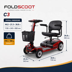 FoldScoot FS-C3 4-wheel comfort mobility scooter - product image 7